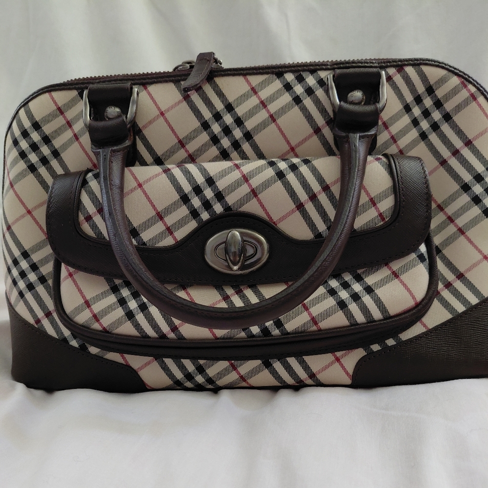 AUTHENTIC BURBERRY ©Burberry Nova Check Canvas Handbag, Vintage. Made in Italy